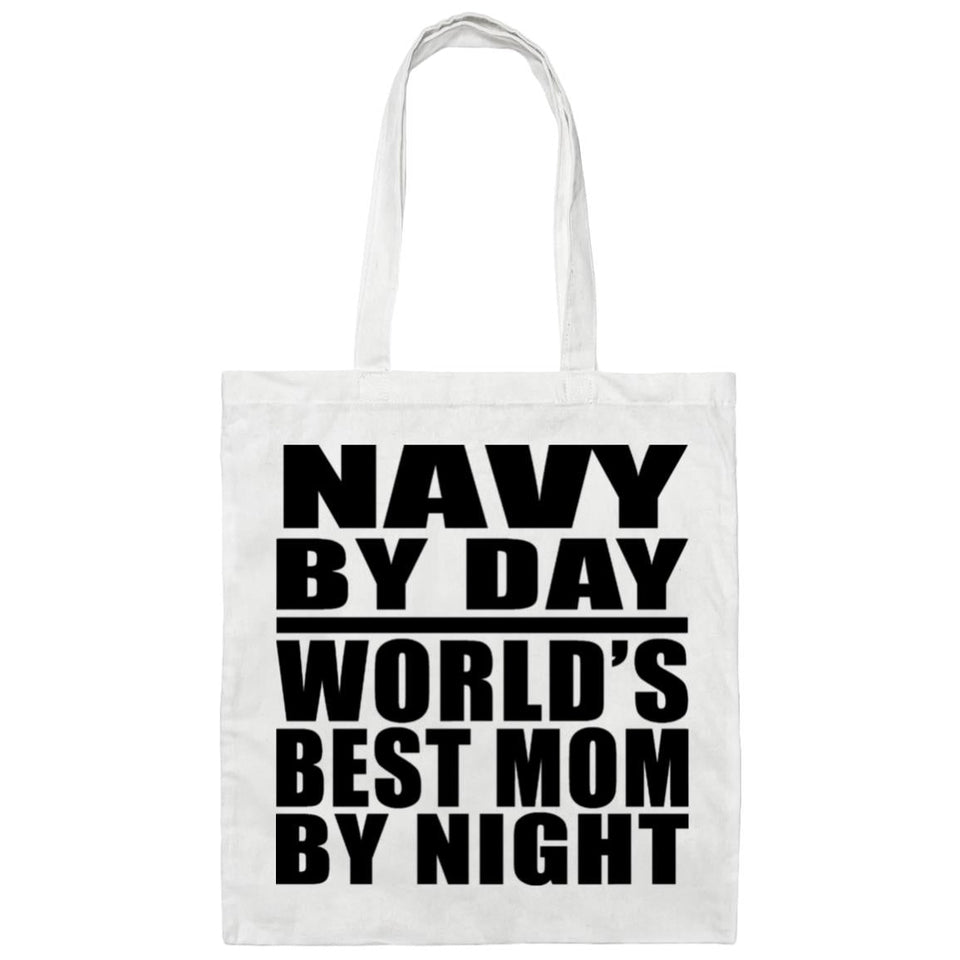Navy By Day World's Best Mom By Night - Tote Bag White