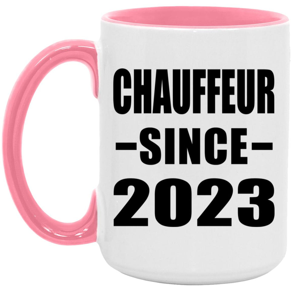 Chauffeur Since 2023 - 15oz Accent Mug Pink