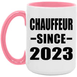 Chauffeur Since 2023 - 15oz Accent Mug Pink