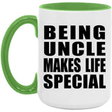 Being Uncle Makes Life Special - 15oz Accent Mug Green