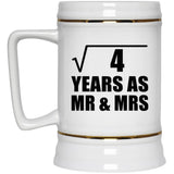 2nd Anniversary Square Root of 4 Years As Mr & Mrs - Beer Stein
