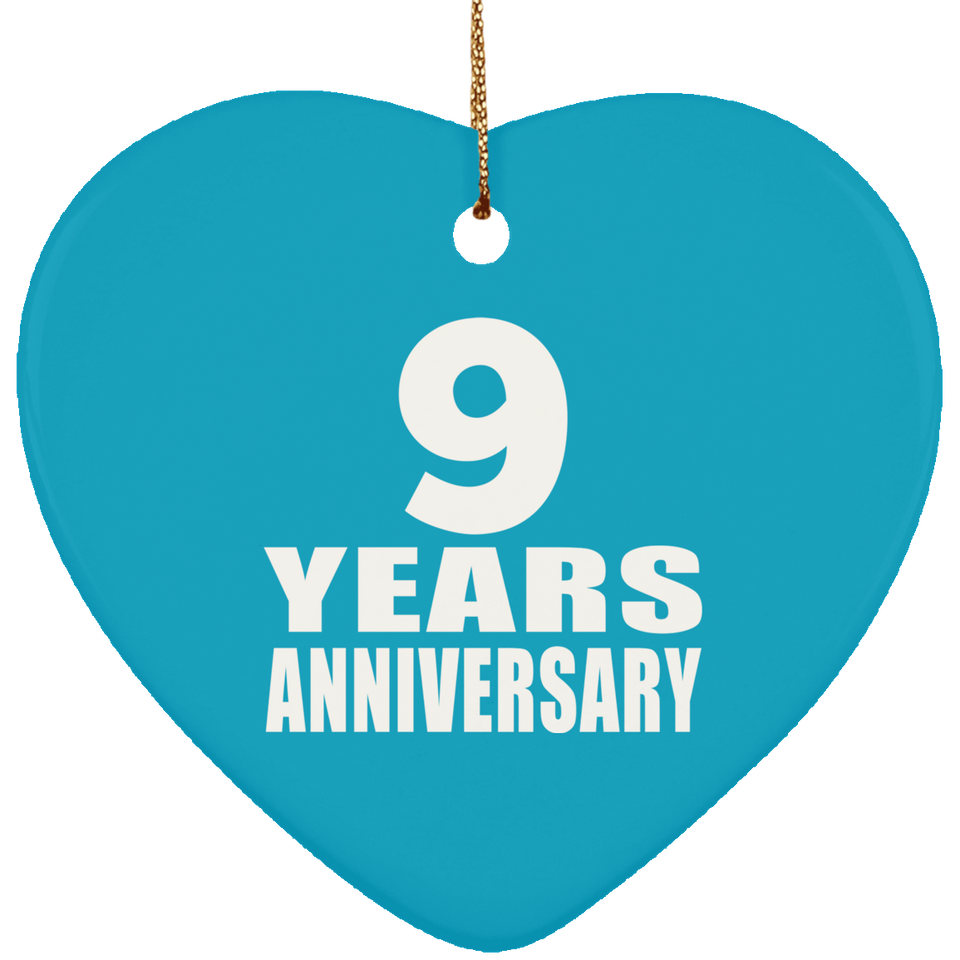 9th Anniversary 9 Years - Heart Ornament