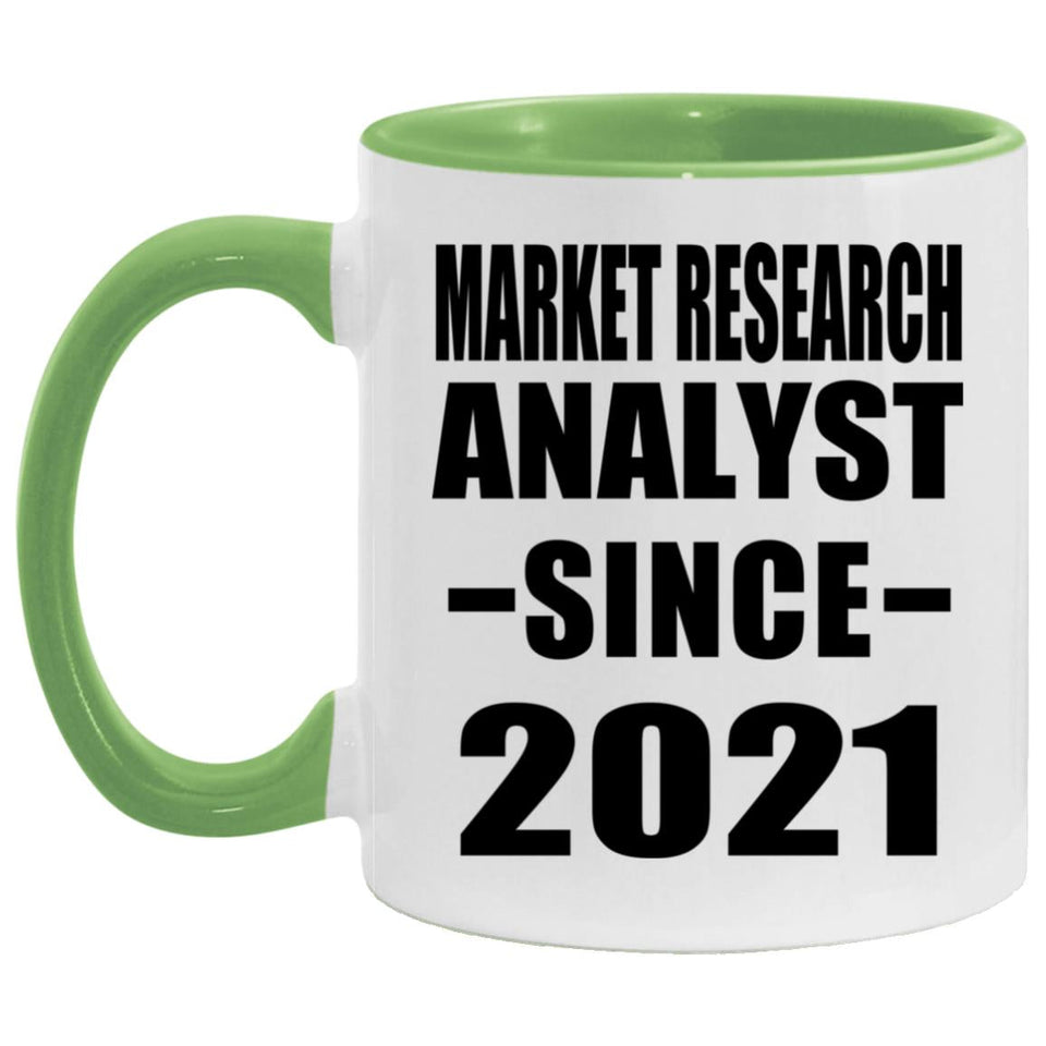 Market Research Analyst Since 2021 - 11oz Accent Mug Green