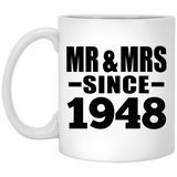 76th Anniversary Mr & Mrs Since 1948 - 11 Oz Coffee Mug