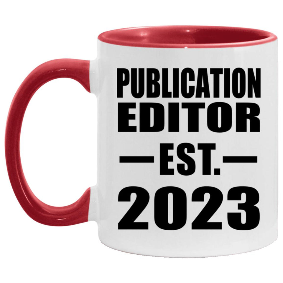Publication Editor Established EST. 2023 - 11oz Accent Mug Red