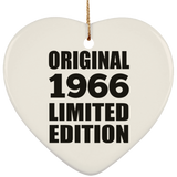 58th Birthday Original 1966 Limited Edition - Heart Ornament