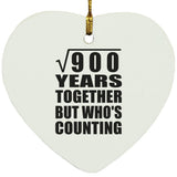 30th Anniversary Square Root of 900 Years Who's Counting - Heart Ornament