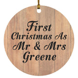 First Christmas As Mr & Mrs Greene - Circle Ornament C