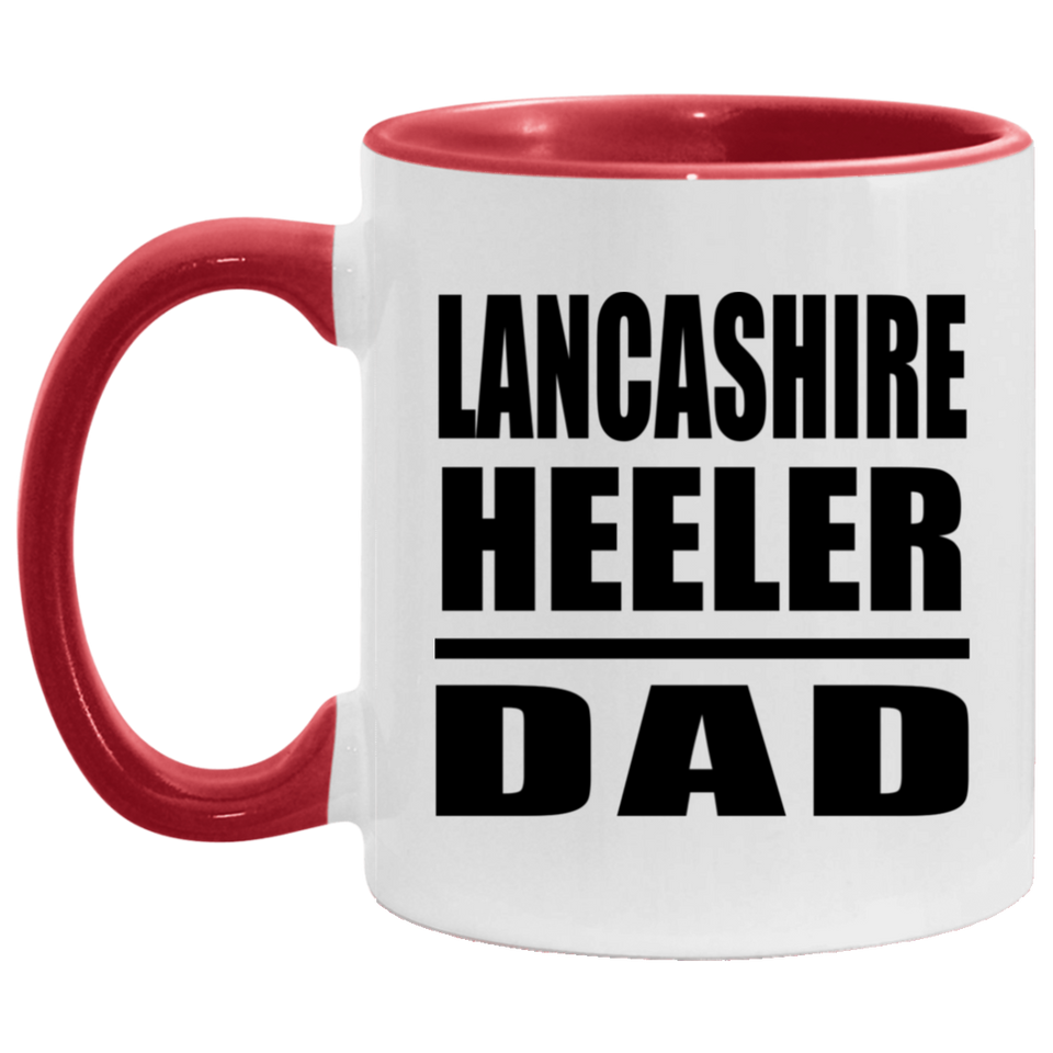 Lancashire Heeler Dad - 11oz Accent Mug Red