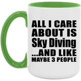 All I Care About Is Sky Diving - 15oz Accent Mug Green