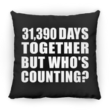 86th Anniversary 31,390 Days Together But Who's Counting - Throw Pillow Black