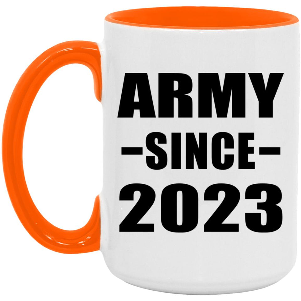 Army Since 2023 - 15oz Accent Mug Orange