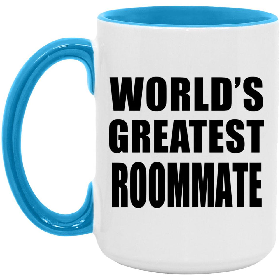 World's Greatest Roommate - 15oz Accent Mug Blue