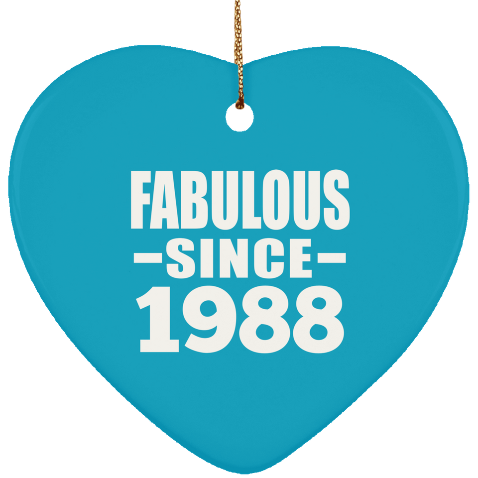 36th Birthday Fabulous Since 1988 - Heart Ornament