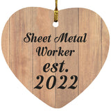 Sheet Metal Worker Established Est. 2022 - Heart Ornament C