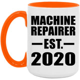 Machine Repairer Established EST. 2020 - 15oz Accent Mug Orange