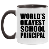 World's Okayest School Principal - 11oz Accent Mug Black
