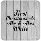 First Christmas As Mr & Mrs White - Drink Coaster F