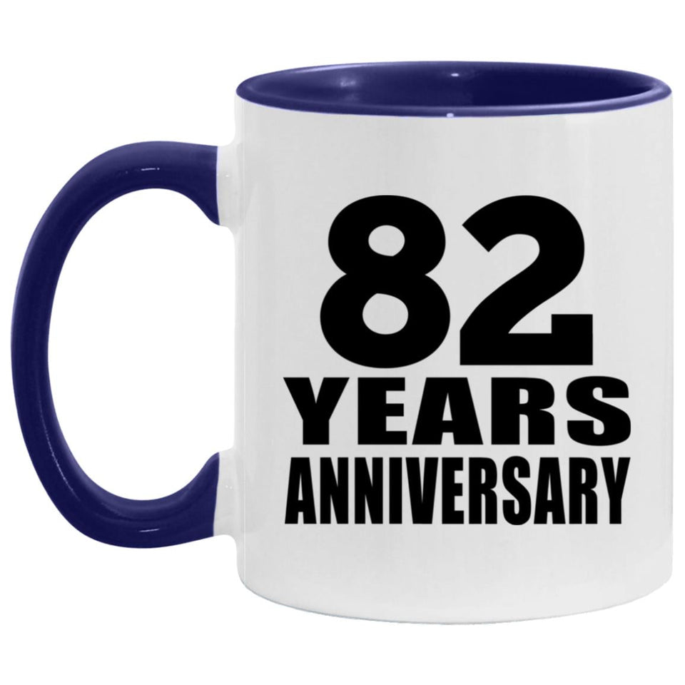 82nd Anniversary 82 Years - 11oz Accent Mug Purple