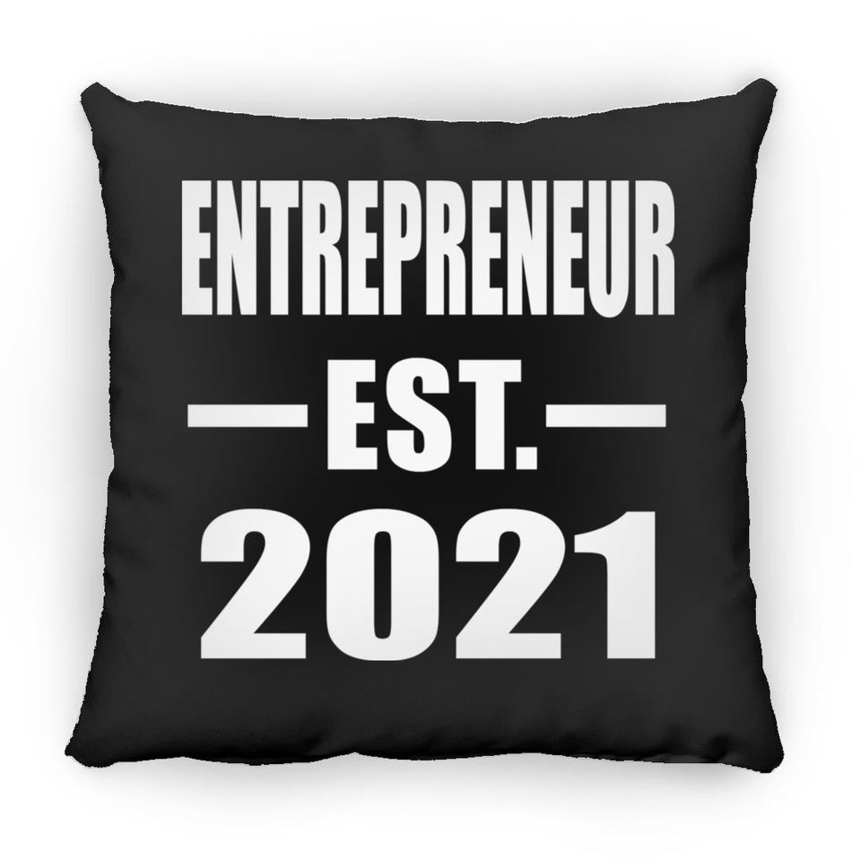 Entrepreneur Established EST. 2021 - Throw Pillow Black