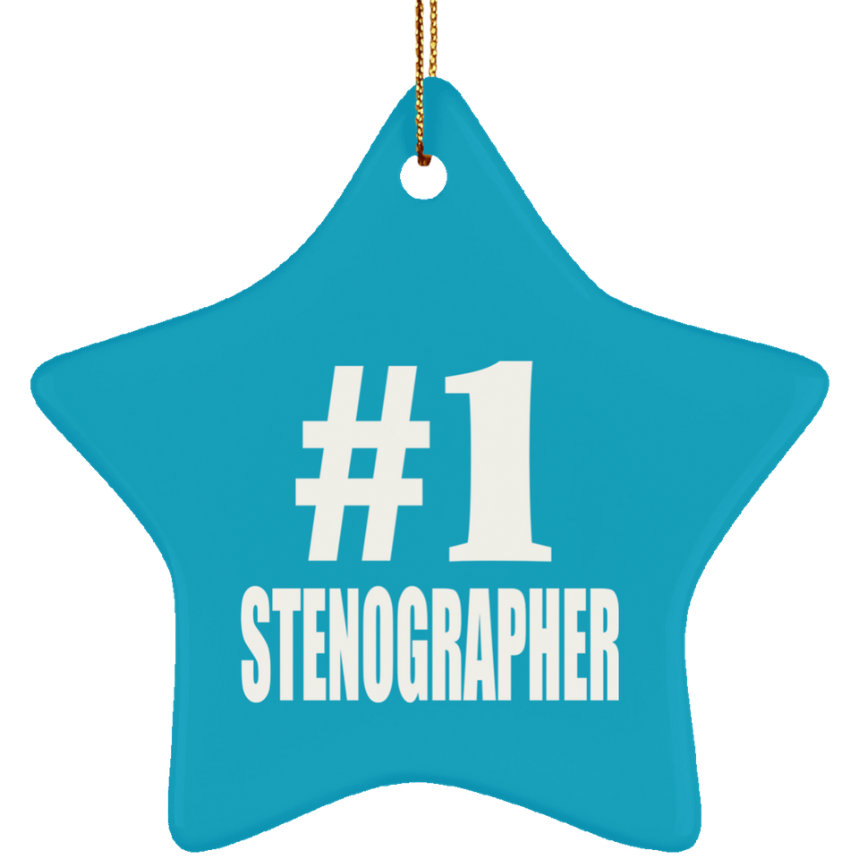 Number One #1 Stenographer - Star Ornament