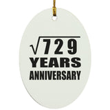 27th Anniversary Square Root of 729 Years Anniversary - Oval Ornament