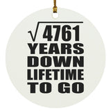 69th Anniversary Square Root of 4761 Years Lifetime To Go - Circle Ornament