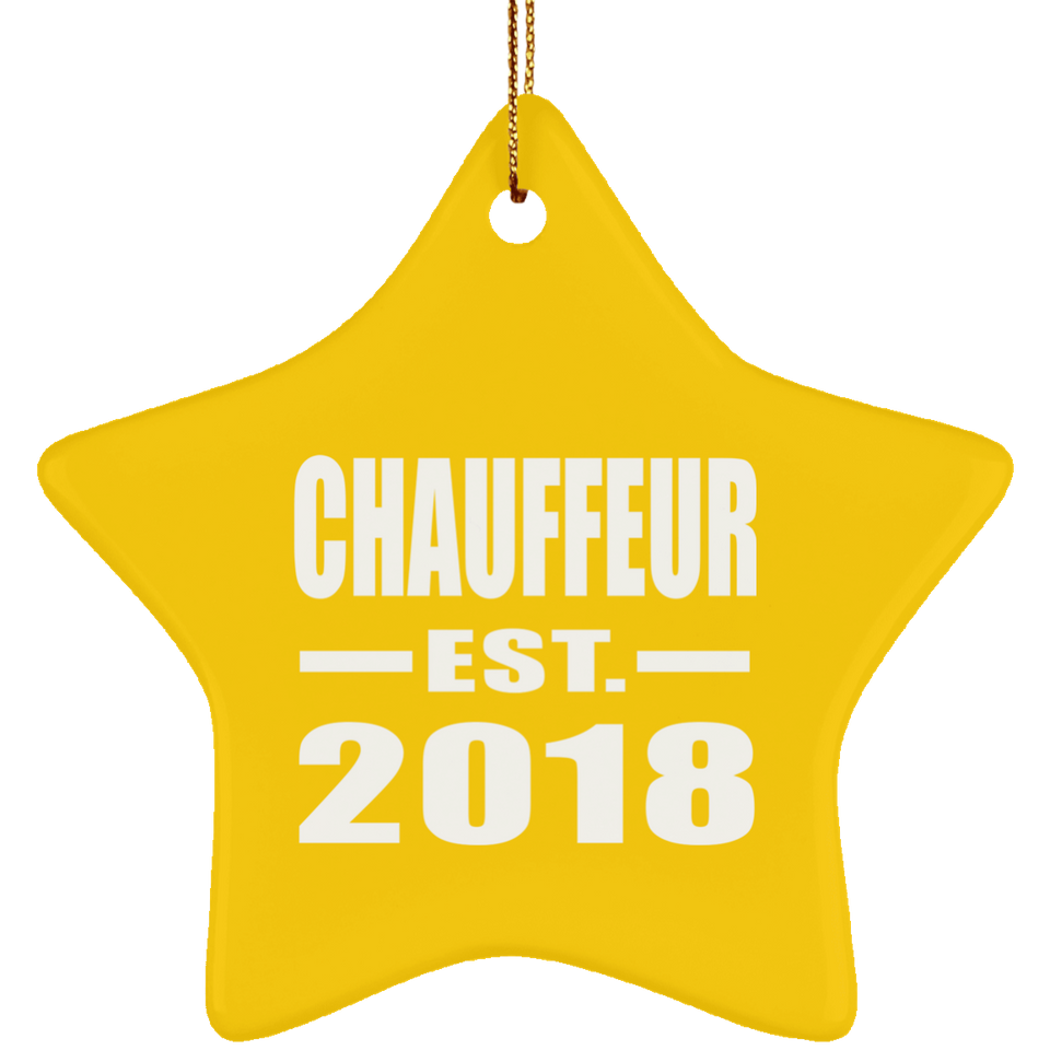 Chauffeur Established EST. 2018 - Star Ornament
