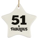 51st Birthday 51 & Fabulous - Star Ornament
