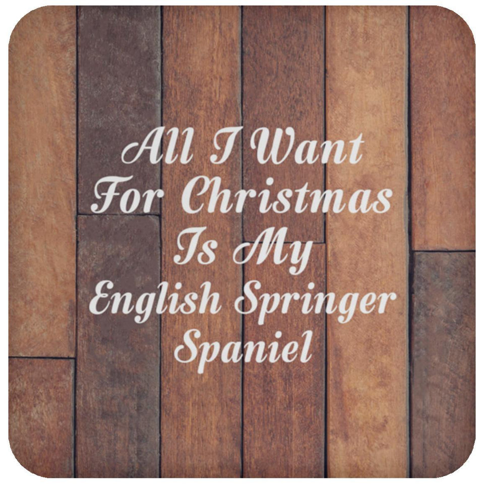 All I Want For Christmas Is My English Springer Spaniel - Drink Coaster E