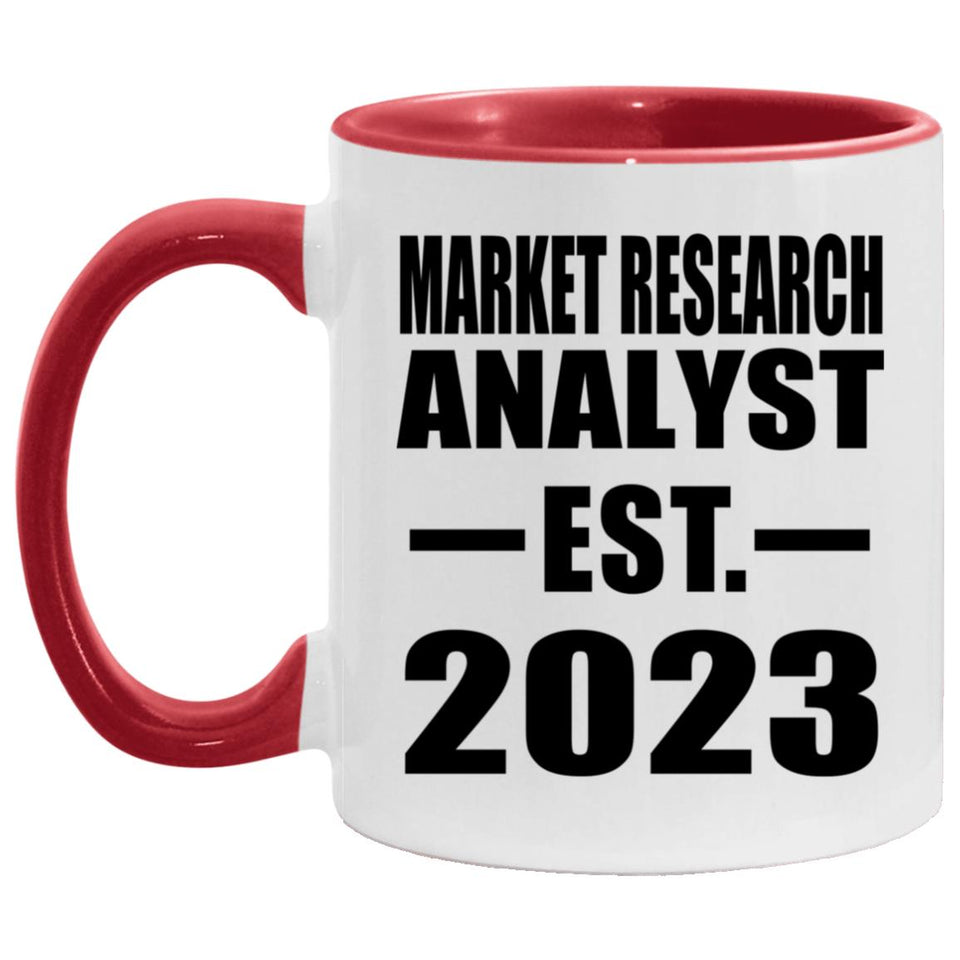 Market Research Analyst Established EST. 2023 - 11oz Accent Mug Red