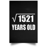 39th Birthday Square Root of 1521 Years Old - Poster Portrait