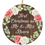 First Christmas As Mr & Mrs Rivera - Circle Ornament A