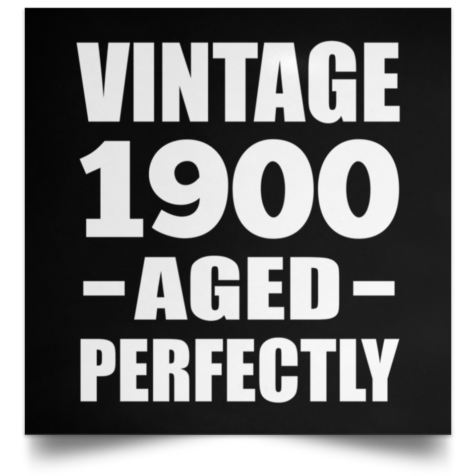 124th Birthday Vintage 1900 Aged Perfectly - Poster Square