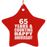 Happy 65th Anniversary 65 Years & Counting - Star Ornament
