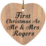 First Christmas As Mr & Mrs Rogers - Heart Ornament C