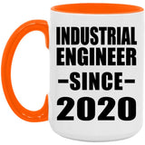 Industrial Engineer Since 2020 - 15oz Accent Mug Orange