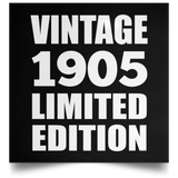 119th Birthday Vintage 1905 Limited Edition - Poster Square