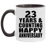 Happy 23rd Anniversary 23 Years & Counting - 11oz Accent Mug Black