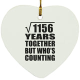 34th Anniversary Square Root of 1156 Years Who's Counting - Heart Ornament