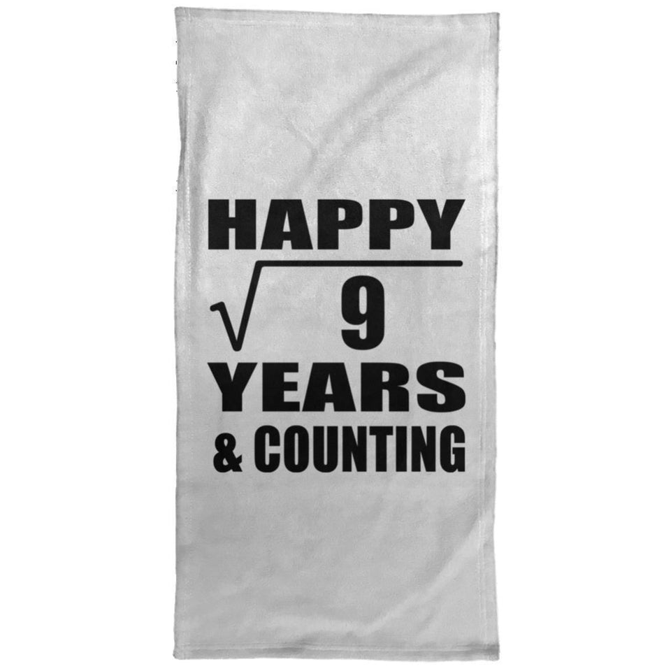 Happy 3rd Anniversary Square Root of 9 Years & Counting - Hand Towel