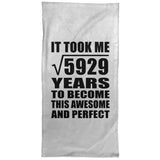 77th Birthday Took Square Root of 5929 Years To Awesome - Hand Towel