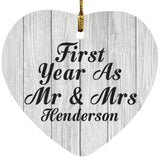 First Year As Mr & Mrs Henderson - Heart Ornament F