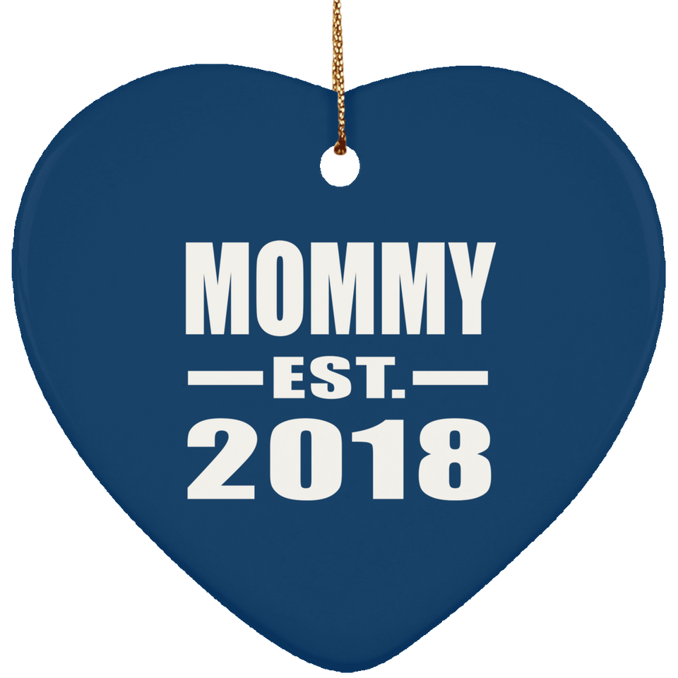 Mommy Established EST. 2018 - Heart Ornament