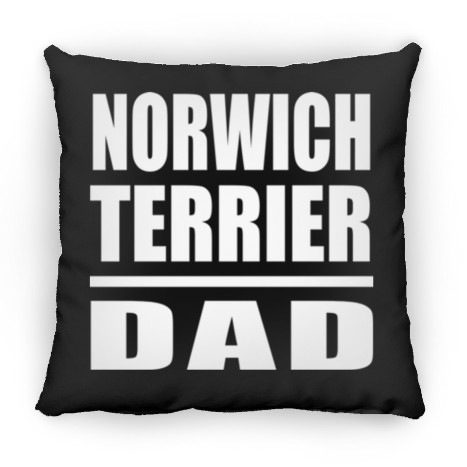 Norwich Terrier Dad - Throw Pillow Black