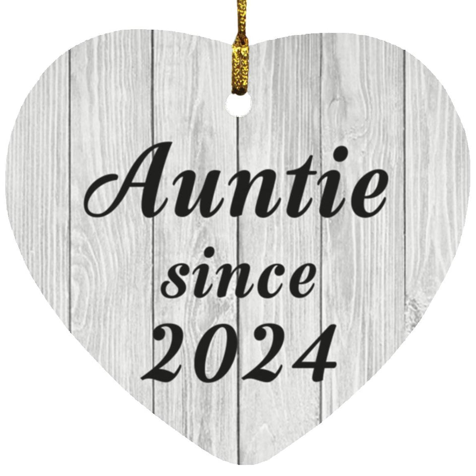 Auntie Since 2024 - Heart Ornament F