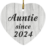 Auntie Since 2024 - Heart Ornament F