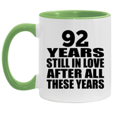 92nd Anniversary 92 Years Still In Love After These Years - 11oz Accent Mug Green