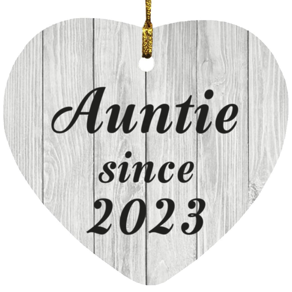 Auntie Since 2023 - Heart Ornament F