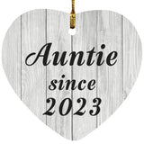 Auntie Since 2023 - Heart Ornament F